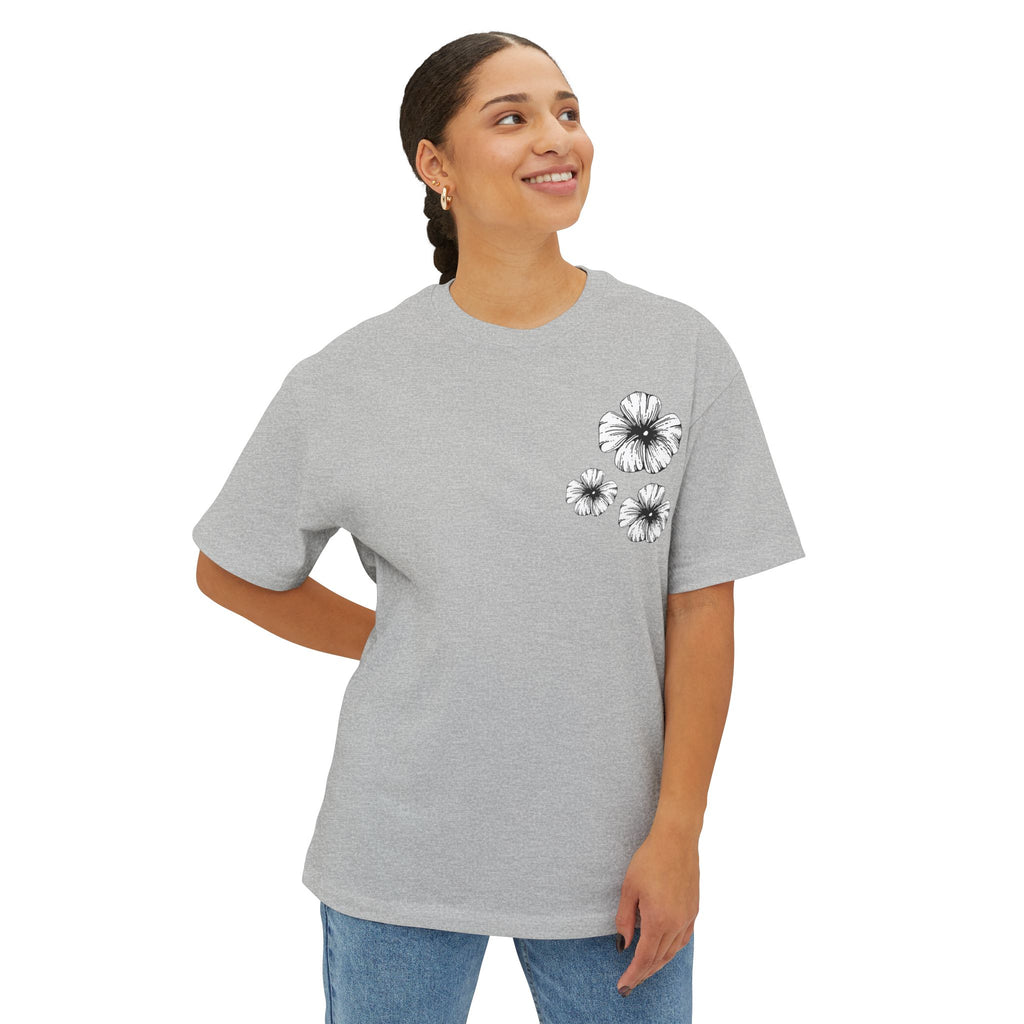 Oversized Holow Flower Tee