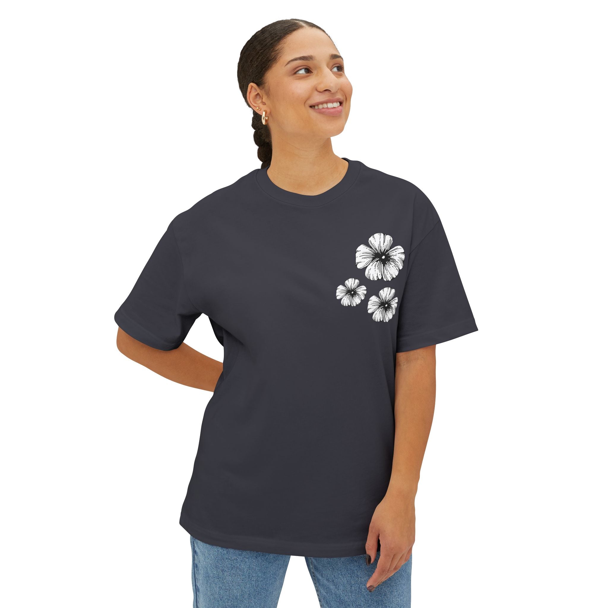 Oversized Holow Flower Tee