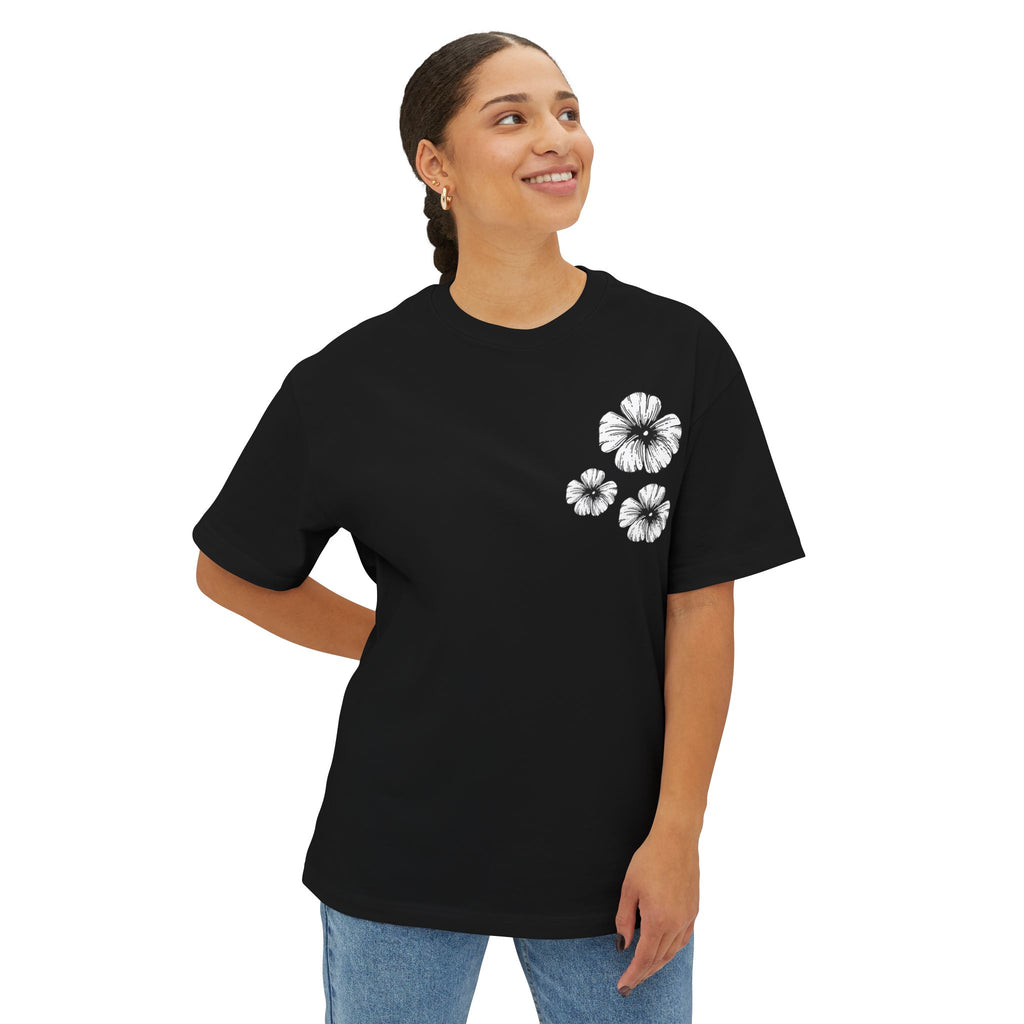 Oversized Holow Flower Tee