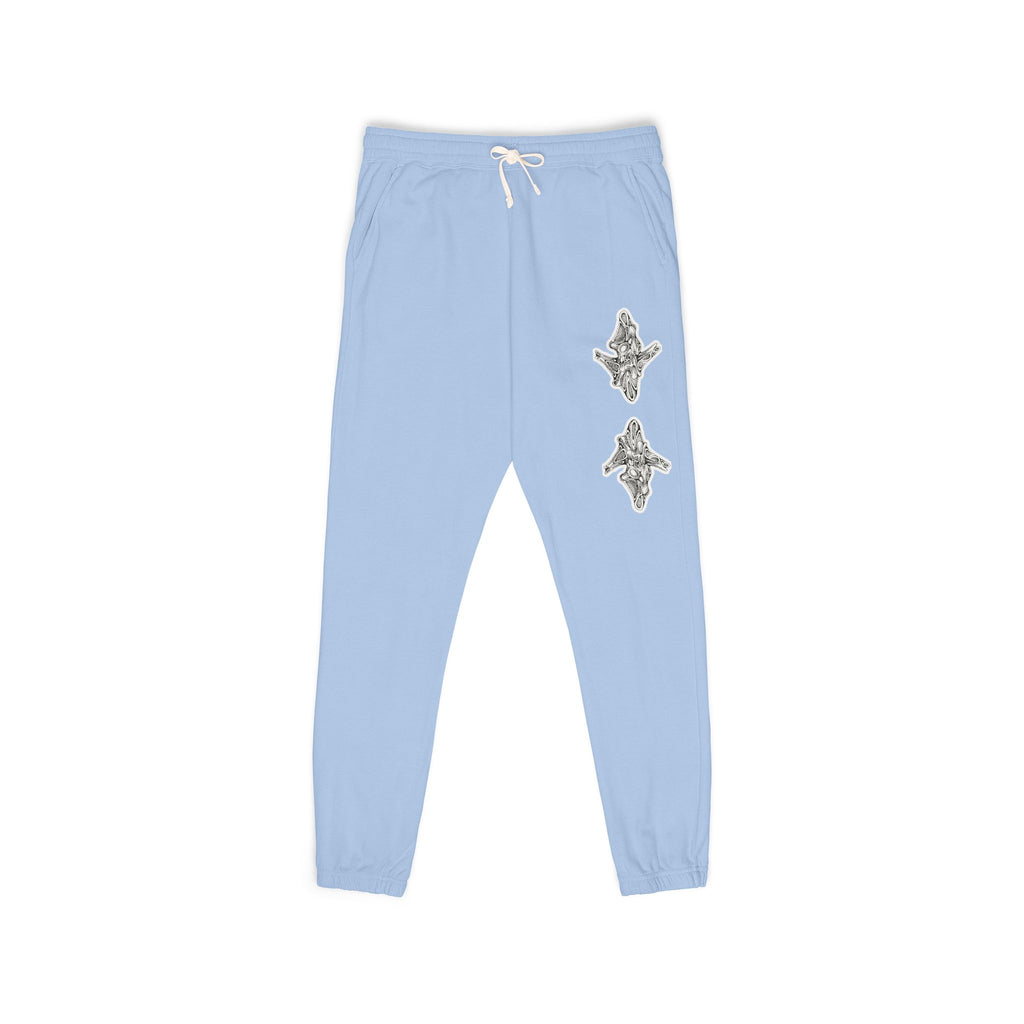 Graphic Fleece Sweatpants — Dual Ornate Crest Joggers