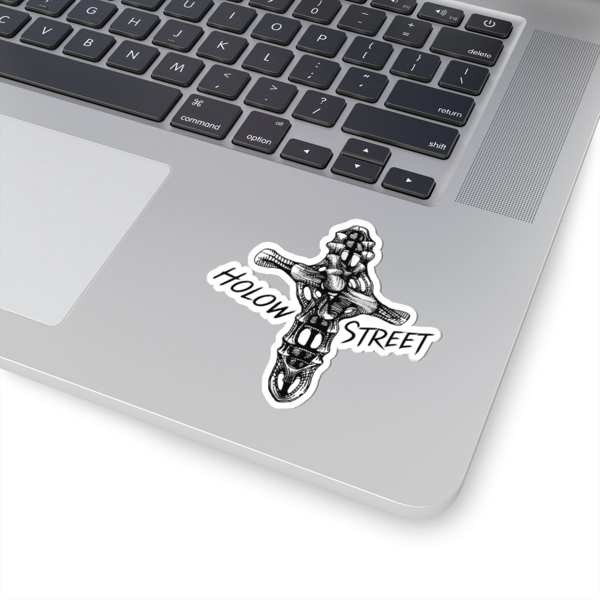 Hollow Street Skull Cross Sticker — Gothic Kiss-Cut Decal