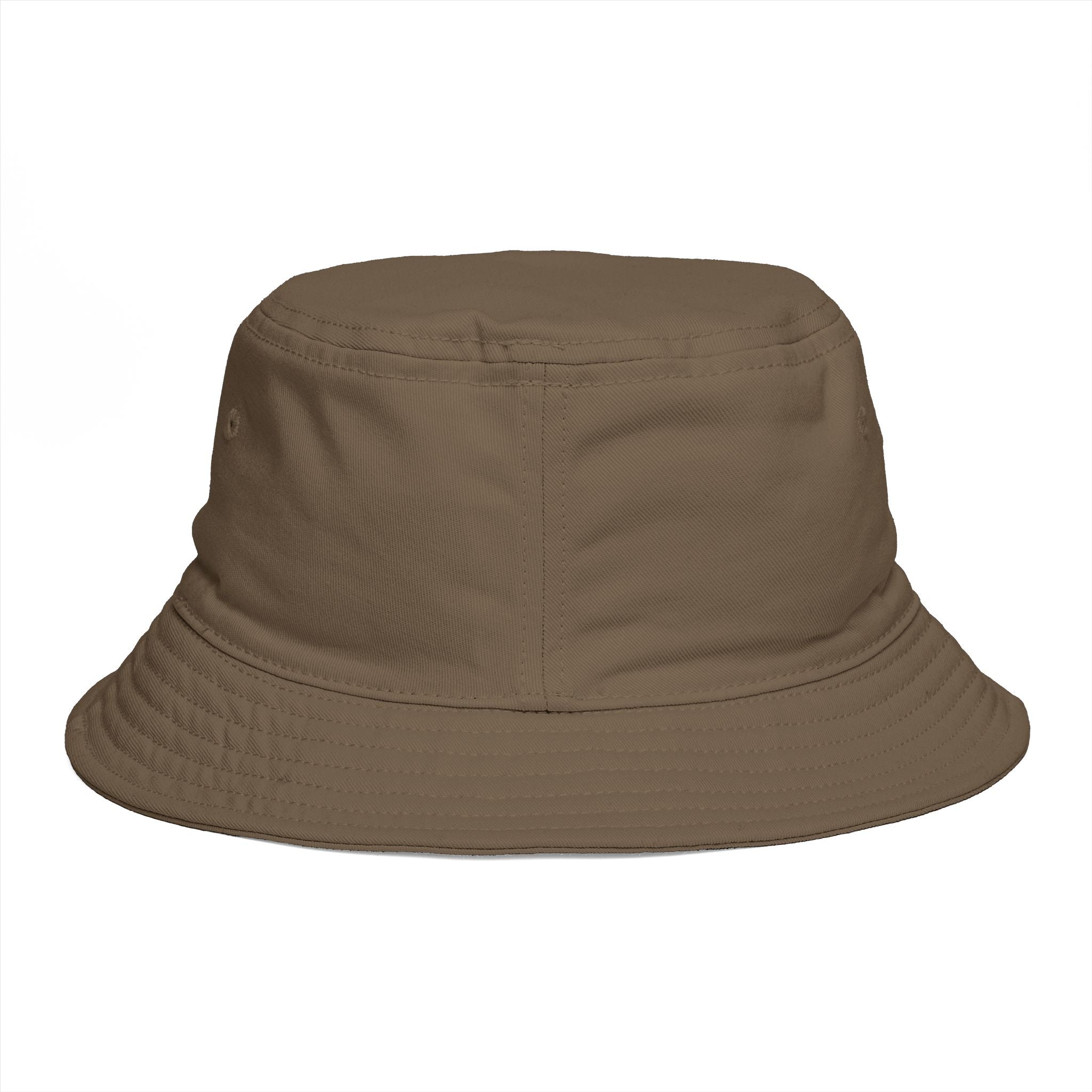 Hollow Street Brown Bucket Hat — Retro Logo Cotton Sun Hat
