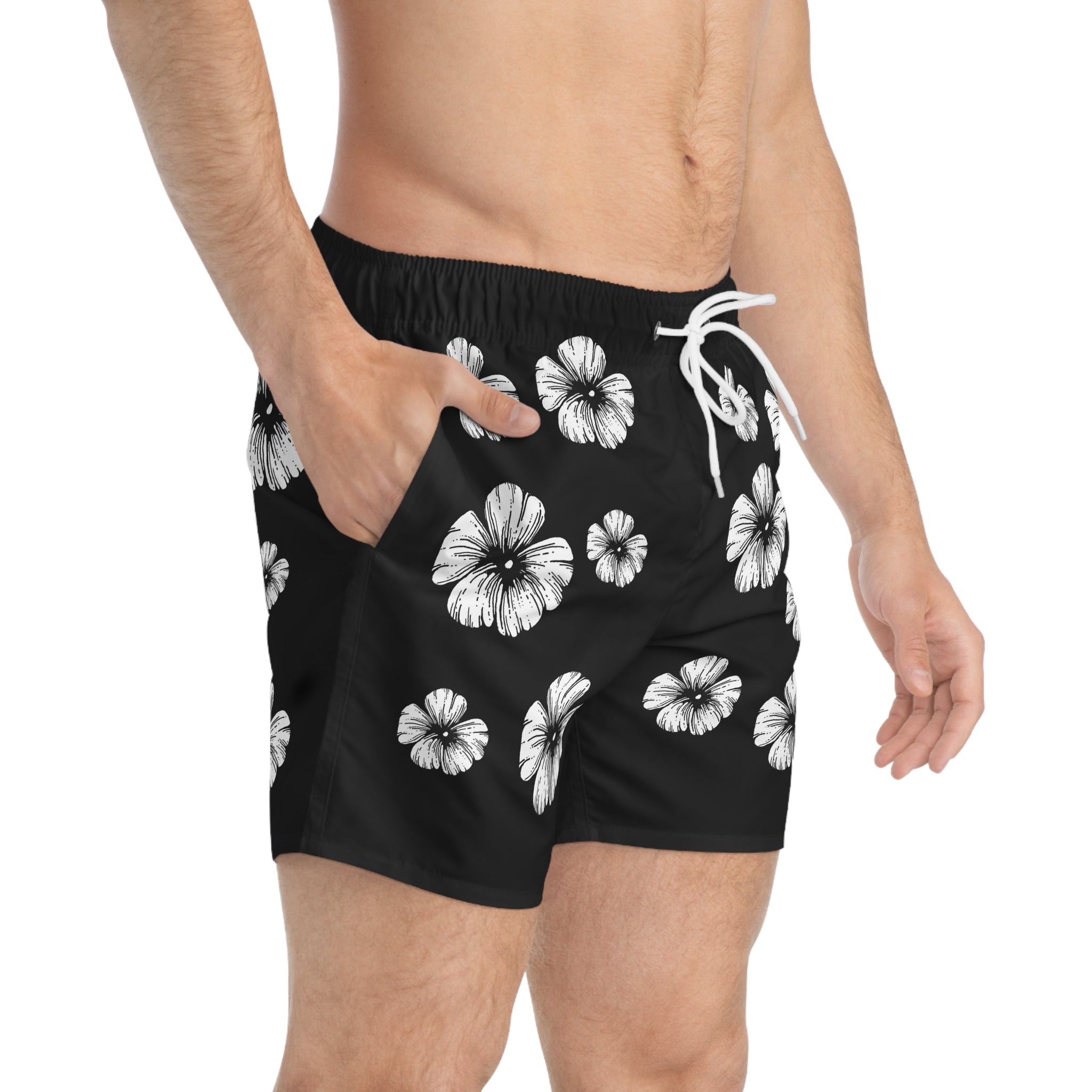 Holow Flower Swim Trunks (Black)
