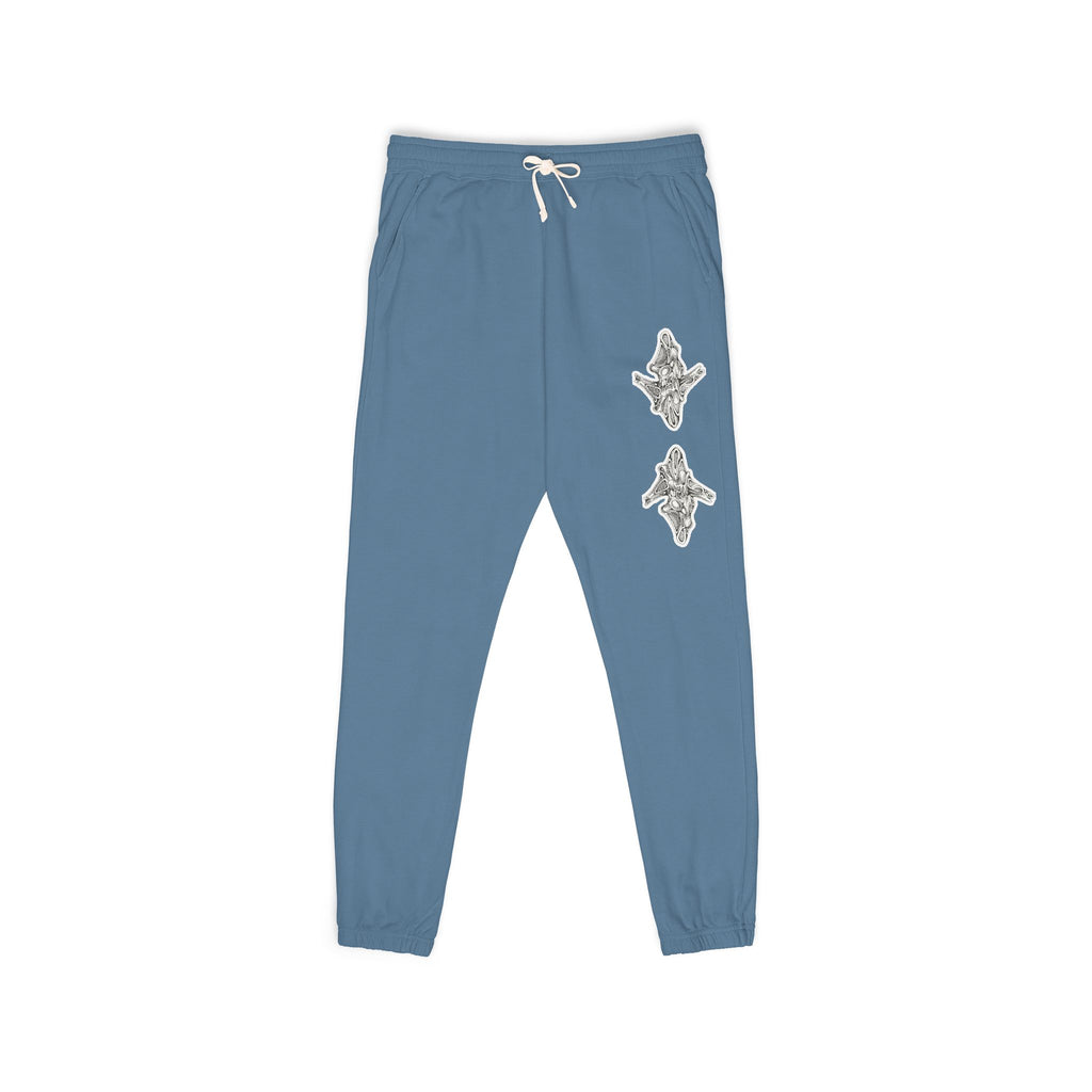 Graphic Fleece Sweatpants — Dual Ornate Crest Joggers