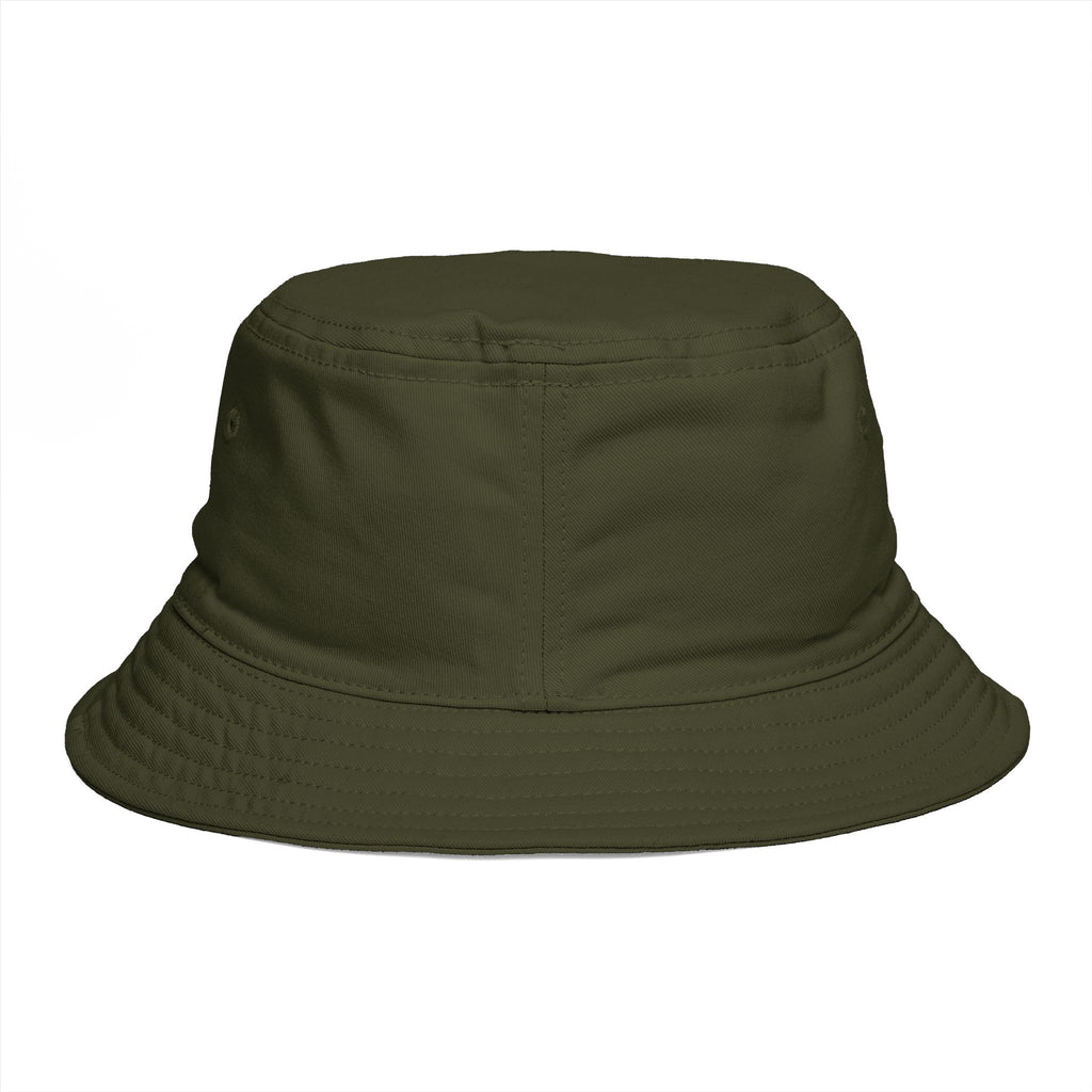 Hollow Street Brown Bucket Hat — Retro Logo Cotton Sun Hat