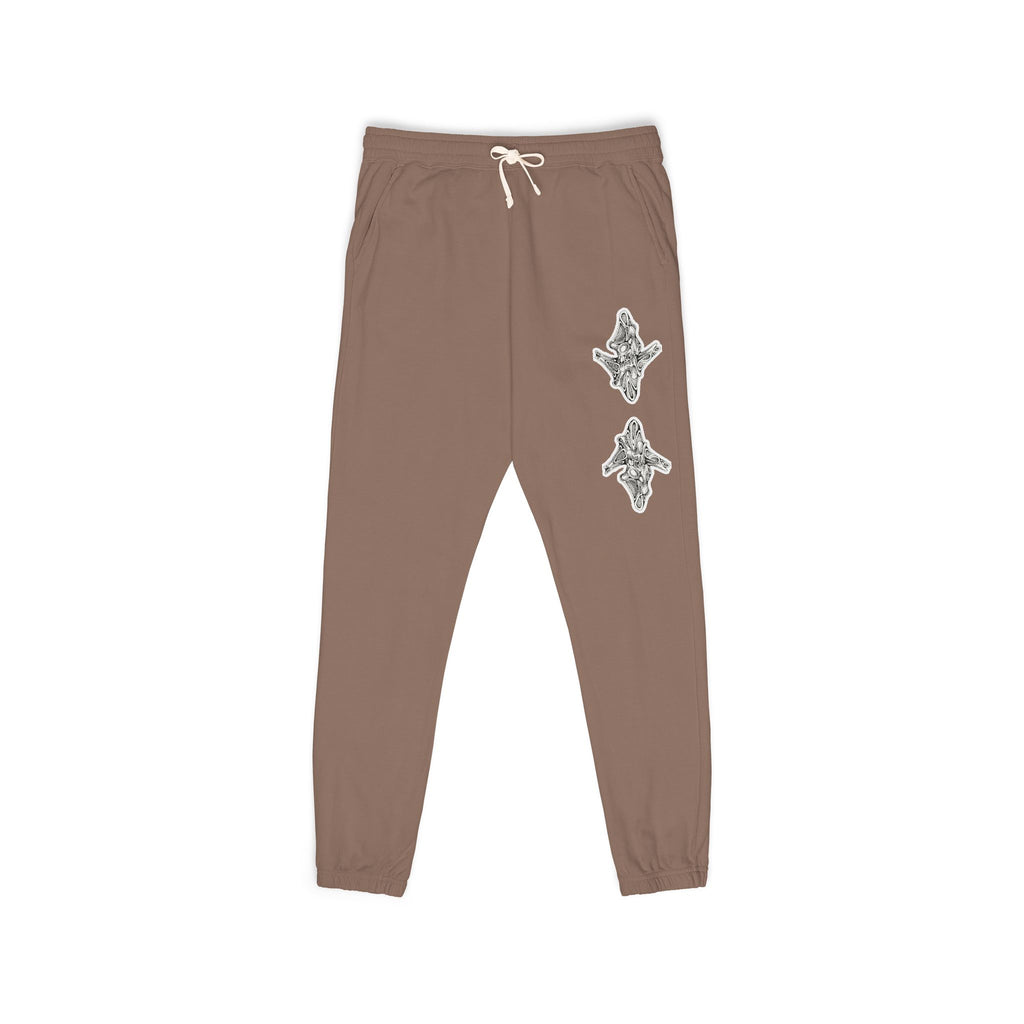 Graphic Fleece Sweatpants — Dual Ornate Crest Joggers