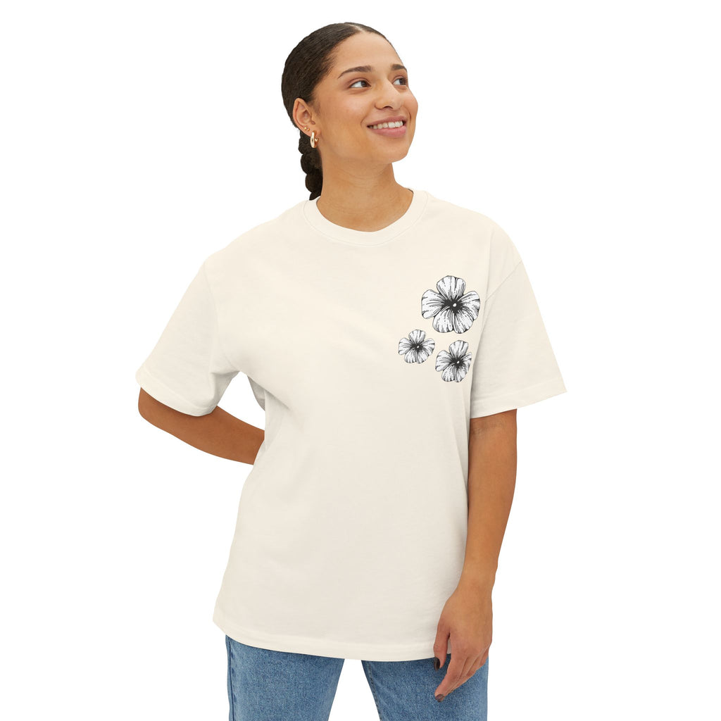 Oversized Holow Flower Tee