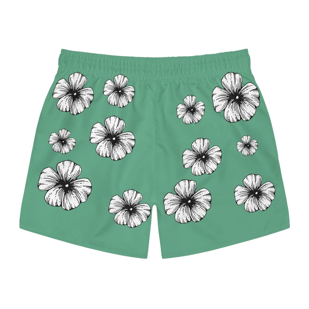 Holow Flower Swim Trunks (Blue Green)