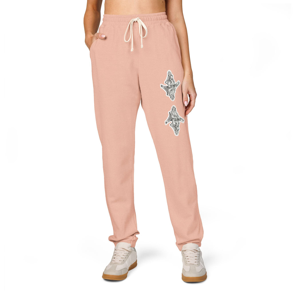 Graphic Fleece Sweatpants — Dual Ornate Crest Joggers