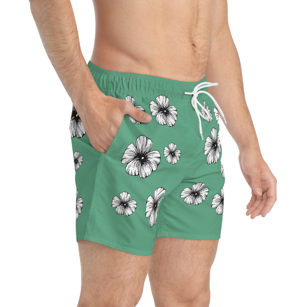 Holow Flower Swim Trunks (Blue Green)