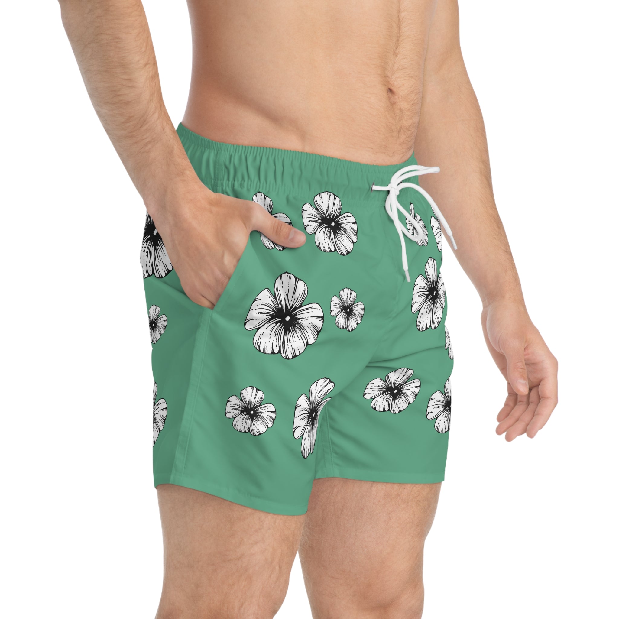 Holow Flower Swim Trunks (Blue Green)