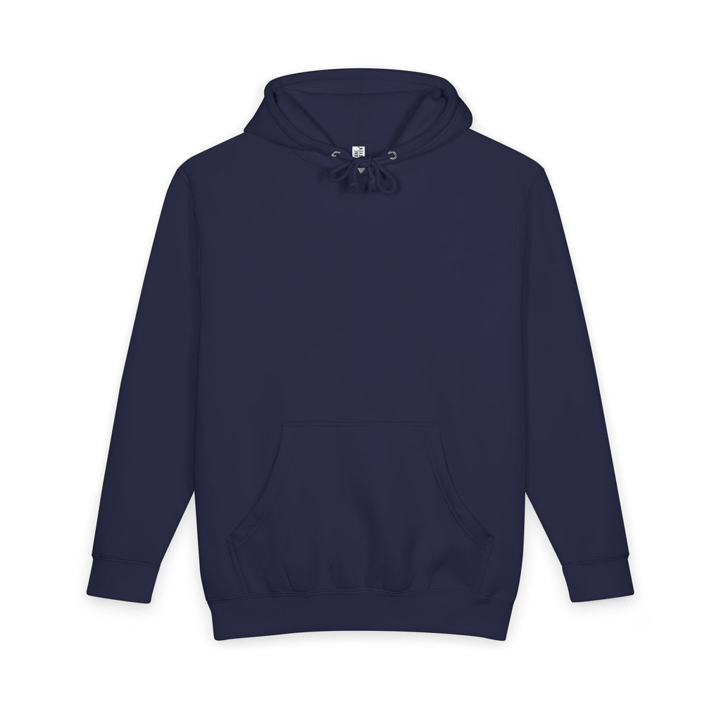 Abstract Red & Navy Geometric Hoodie — Modern Symmetry Pullover