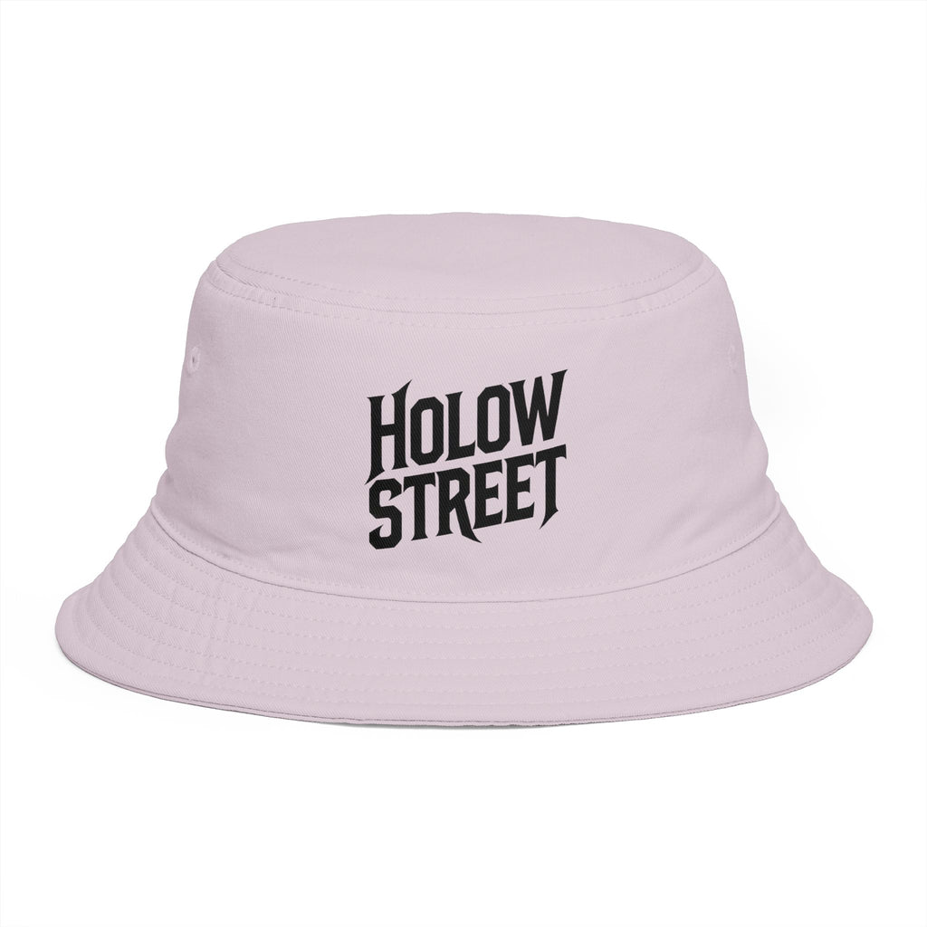 Hollow Street Brown Bucket Hat — Retro Logo Cotton Sun Hat