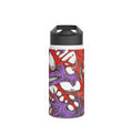Octopus Ink Stainless Steel Water Bottle — Red & Purple Nautical Art