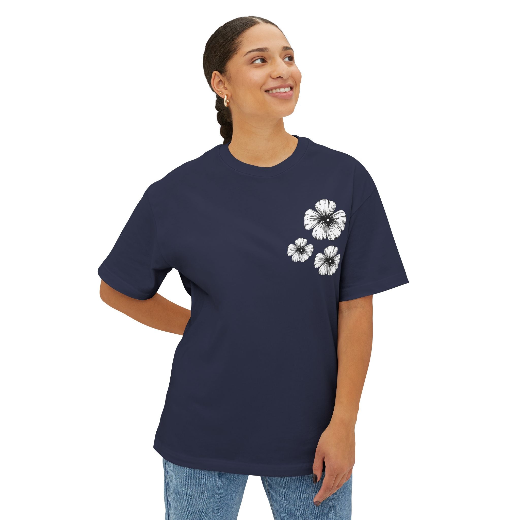 Oversized Holow Flower Tee
