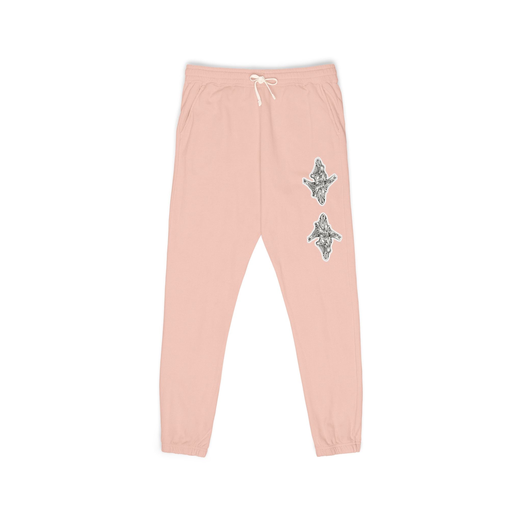 Graphic Fleece Sweatpants — Dual Ornate Crest Joggers