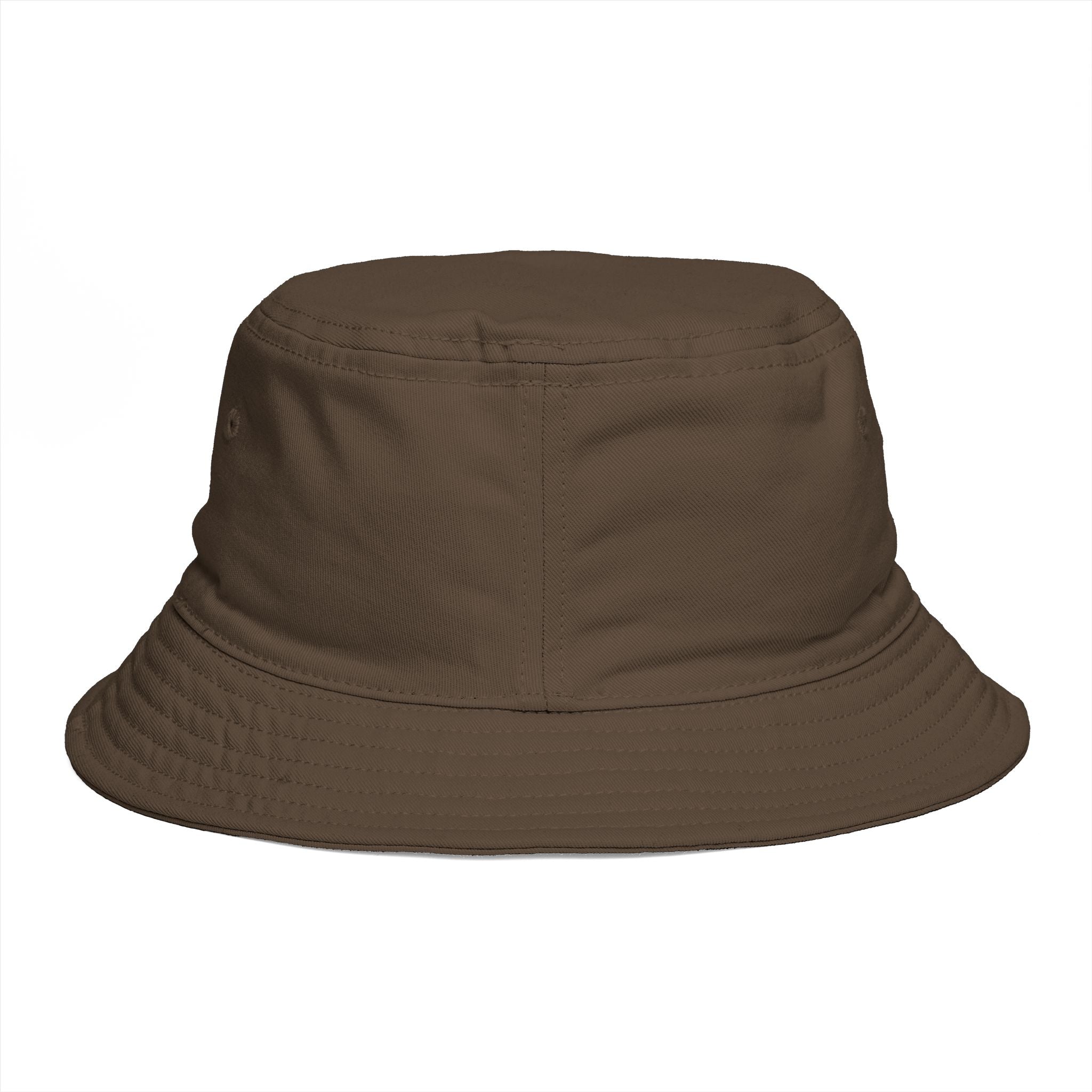 Hollow Street Brown Bucket Hat — Retro Logo Cotton Sun Hat