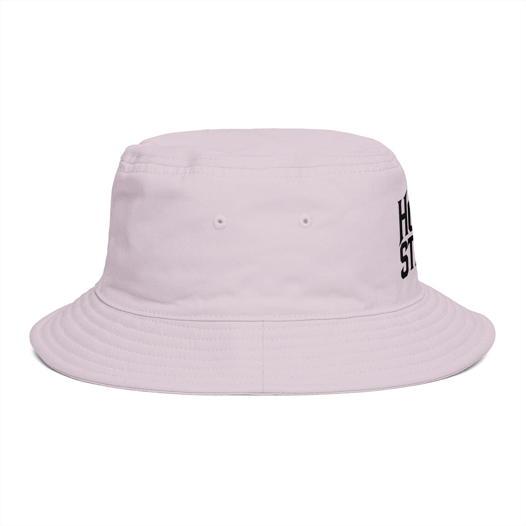 Hollow Street Brown Bucket Hat — Retro Logo Cotton Sun Hat