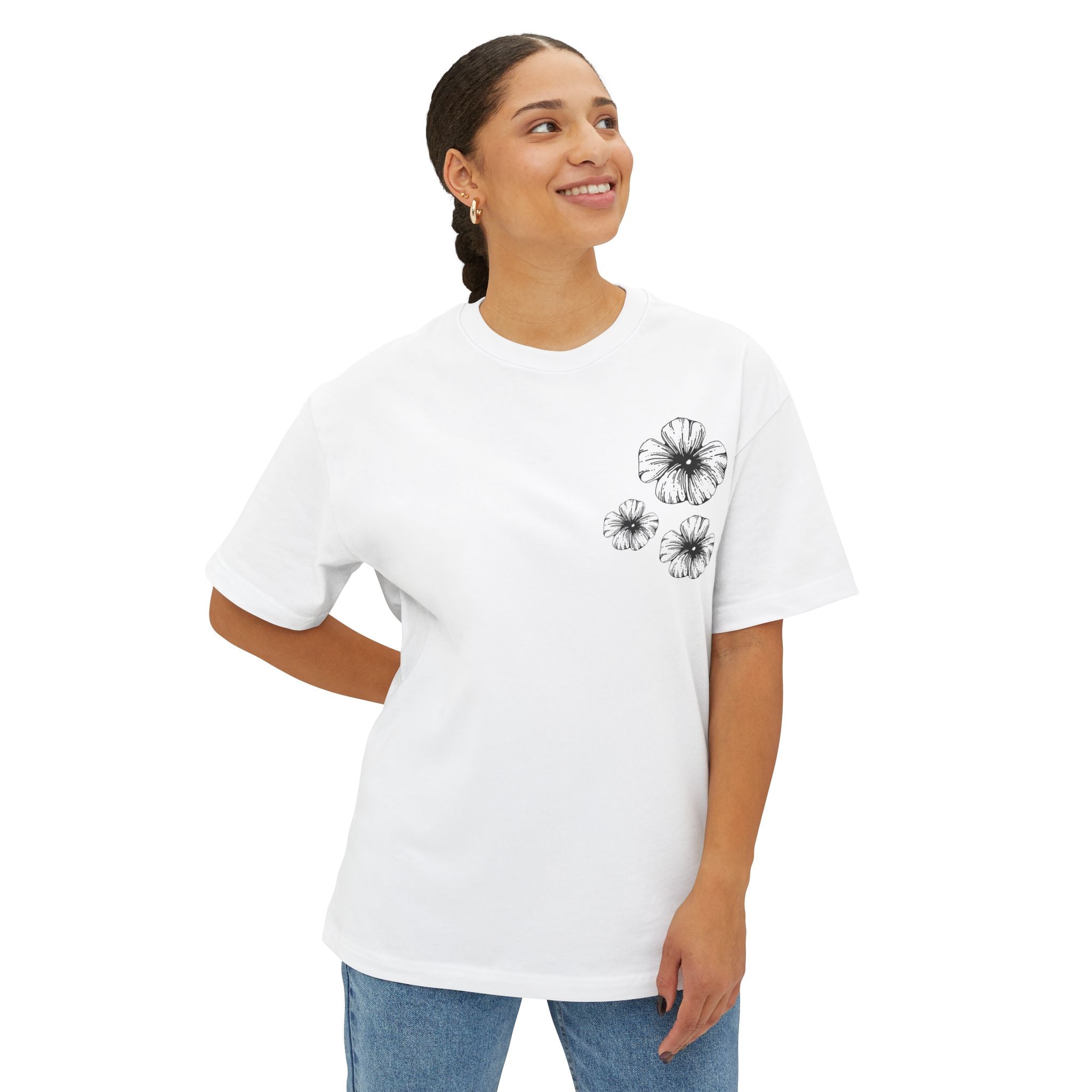 Oversized Holow Flower Tee