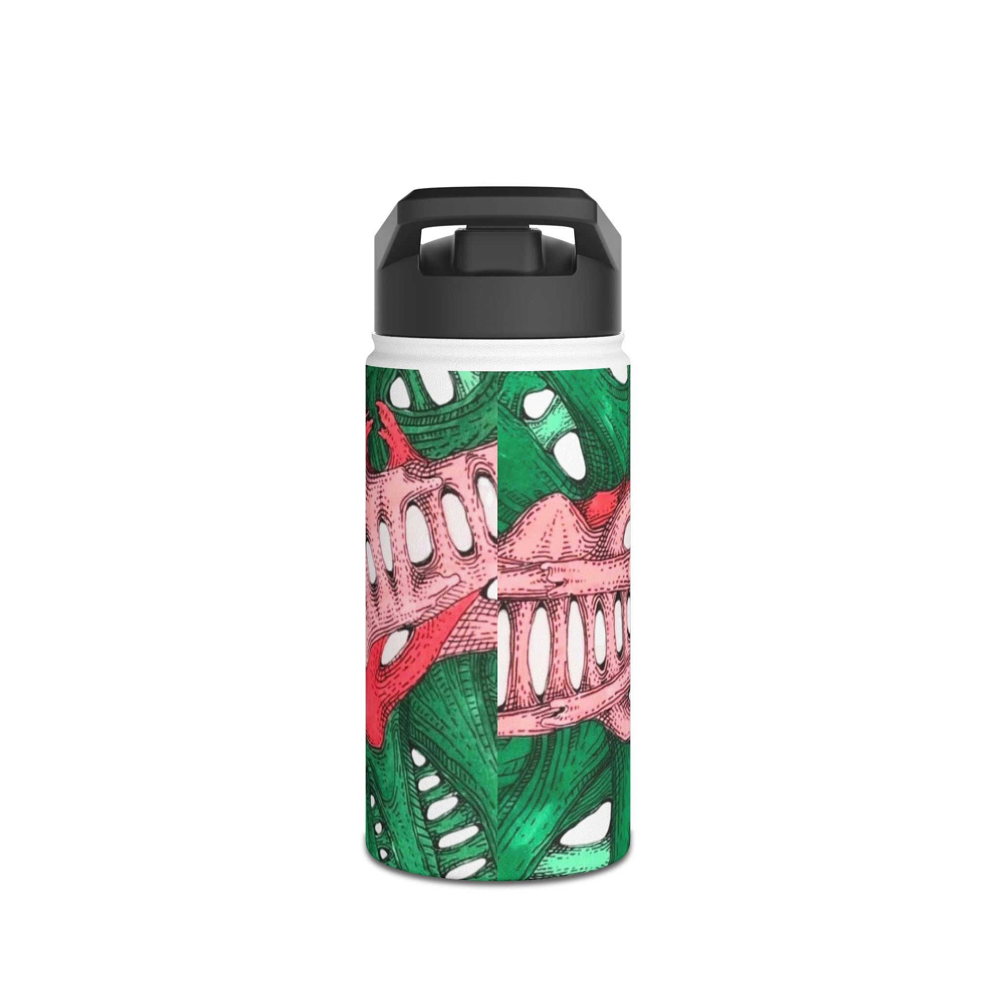 Skull Flower Stainless Steel Water Bottle — Colorful Floral Skull Design, Reusable Travel Bottle