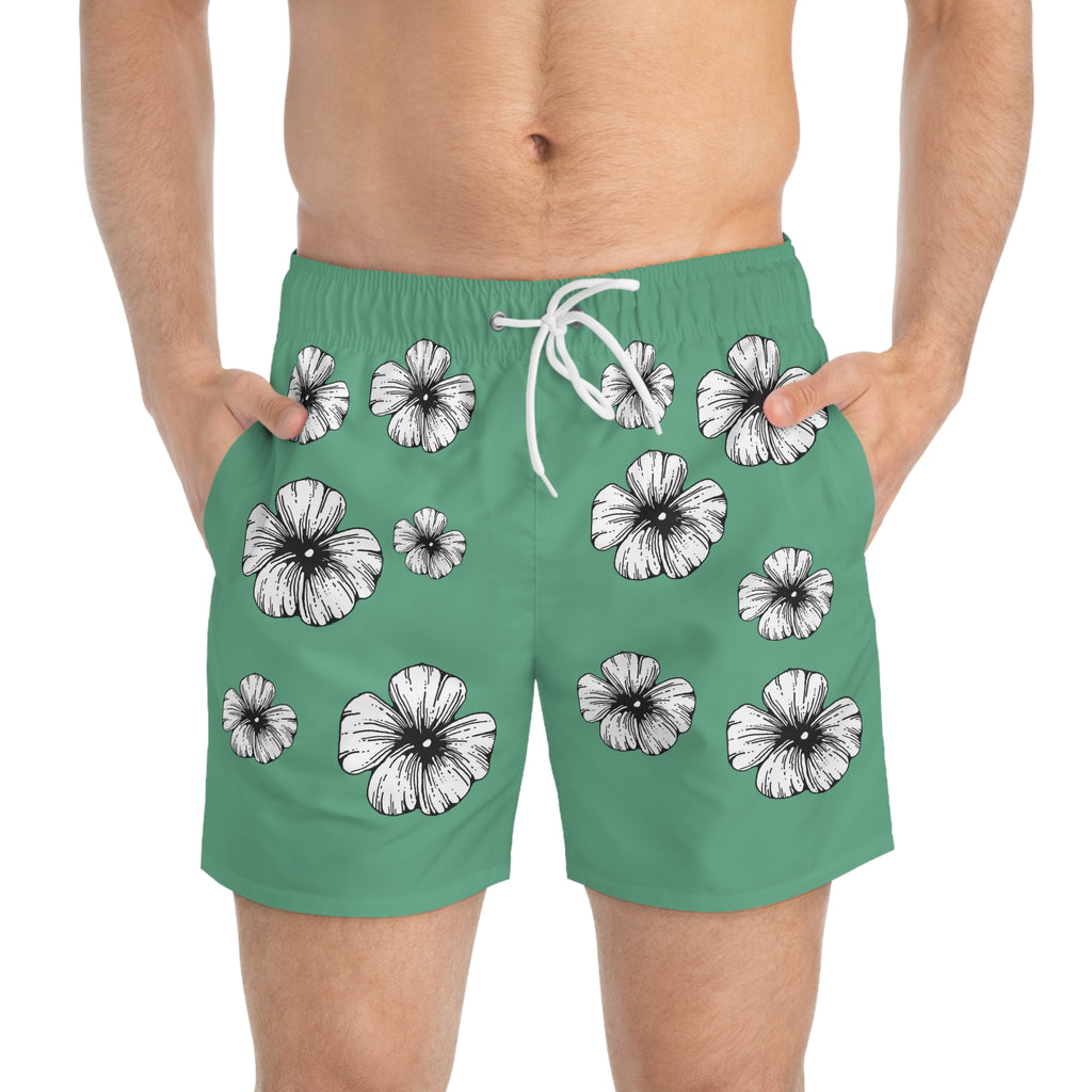 Holow Flower Swim Trunks (Blue Green)
