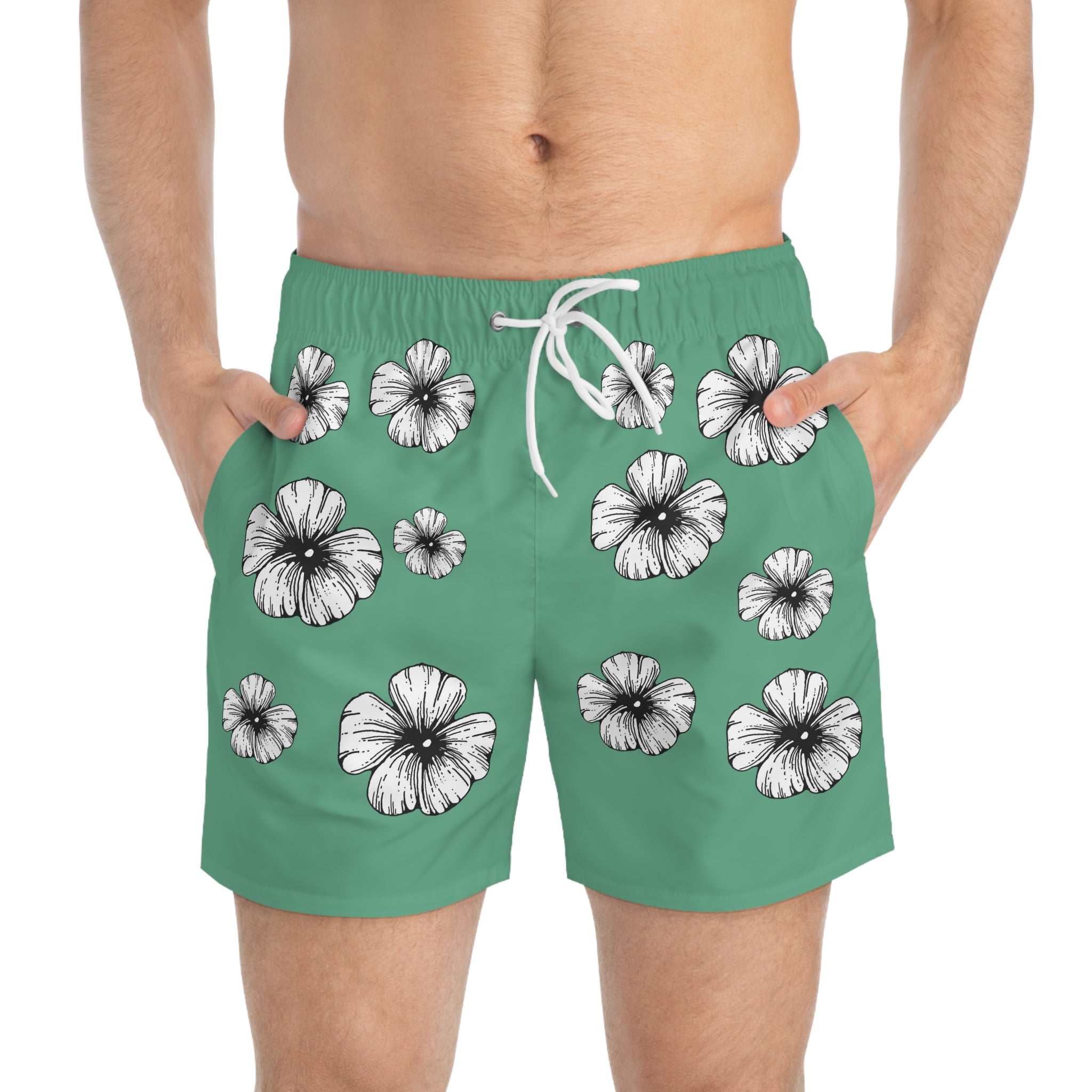 Holow Flower Swim Trunks (Blue Green)