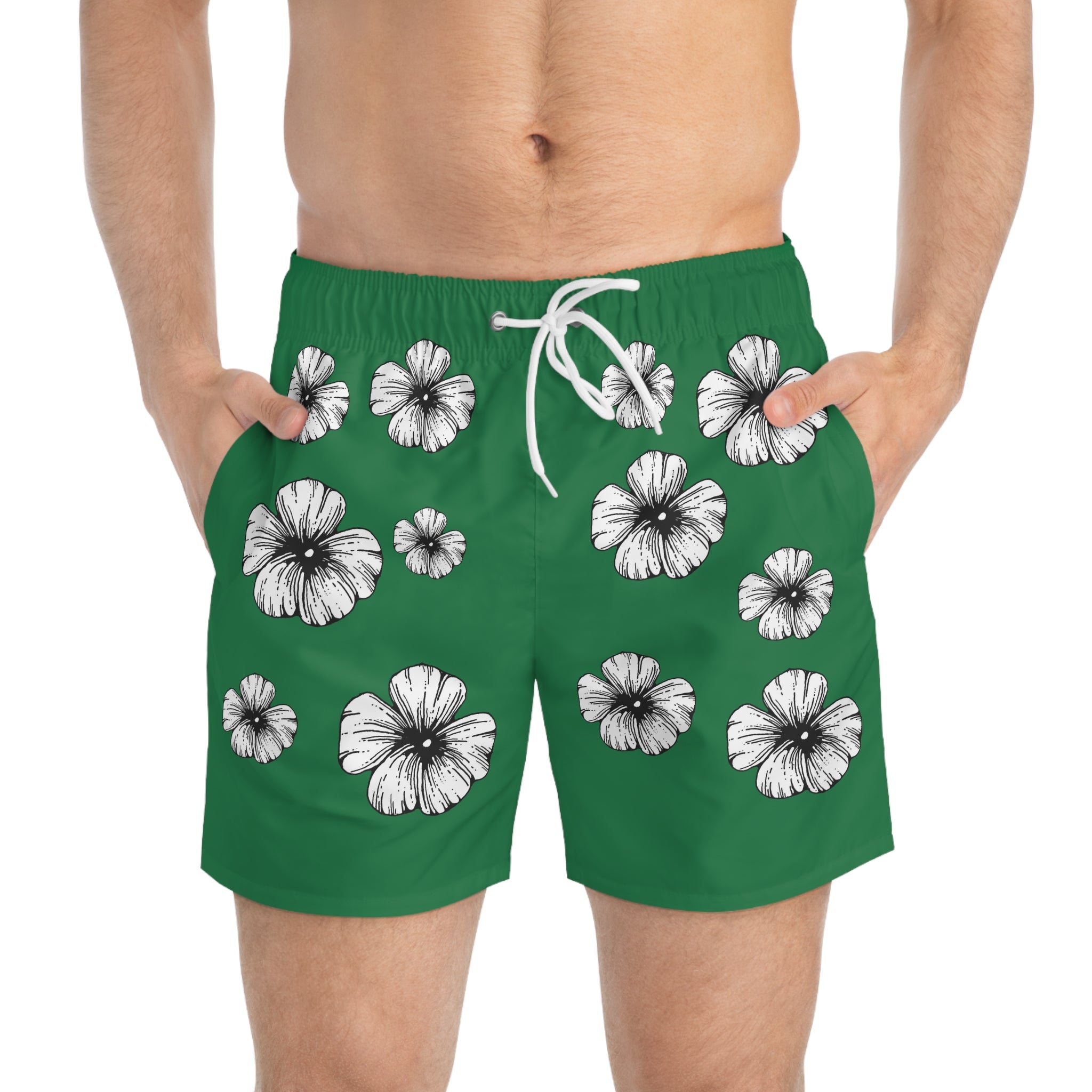Holow Flower Swim Trunks (Green)