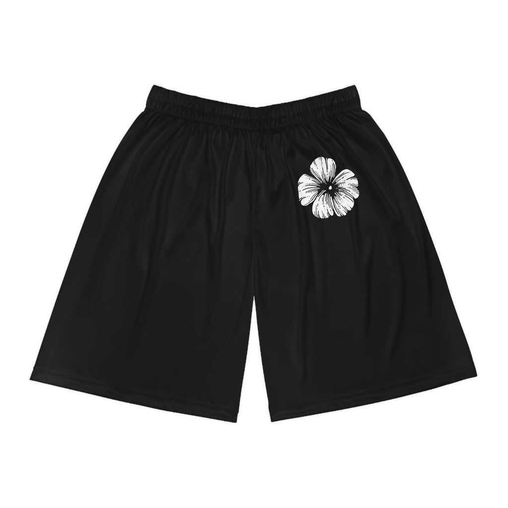 Black Holow Flower Basketball Shorts