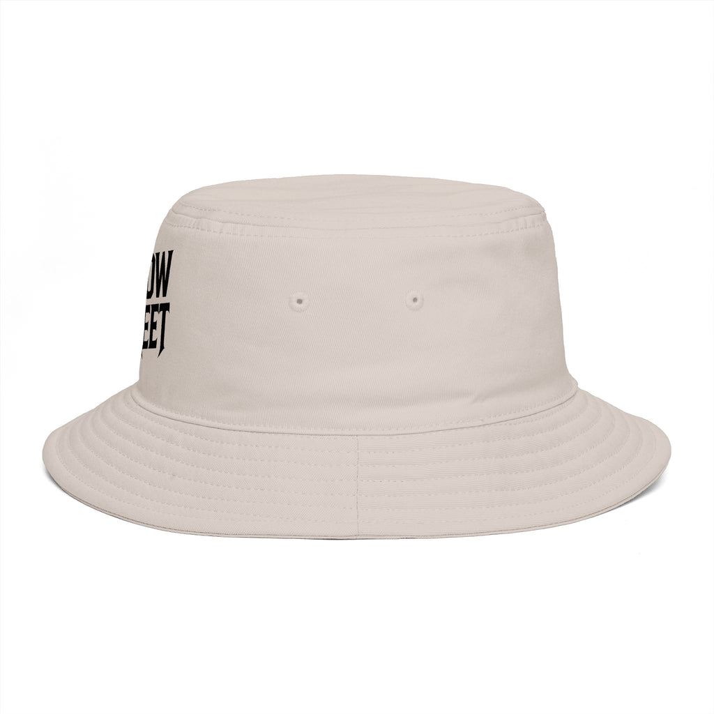 Hollow Street Brown Bucket Hat — Retro Logo Cotton Sun Hat